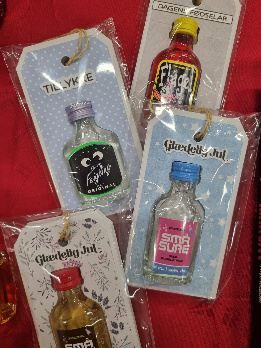 Til og fra kort med små flasker (sælges kun til forudbestilling)